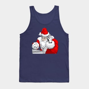 DJ Santa Claus Mixing The Christmas Party Track Tank Top